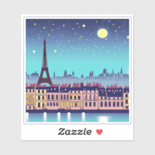 Fantasy Skyline från Paris under Stars Klistermärken