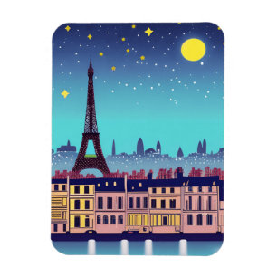 Fantasy Skyline från Paris under Stars Magnet