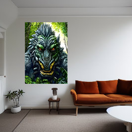 Fantasy slår i skogen | AI Art Poster