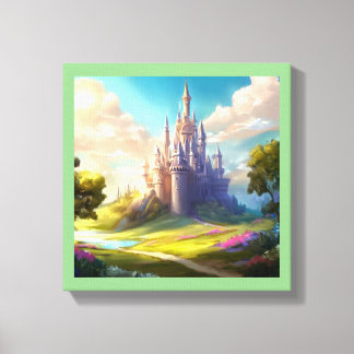 Fantasy Slott Lycklig Landskap 2 Canvastryck