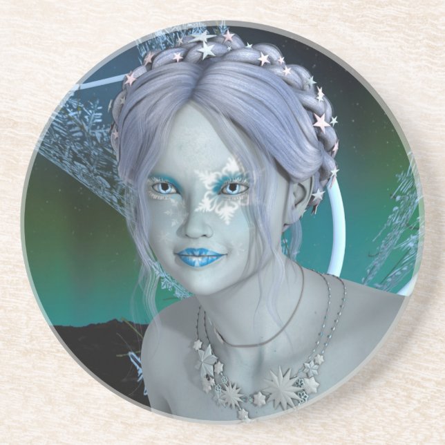 Fantasy Snö Få Underlägg Sandsten (Framsidan)