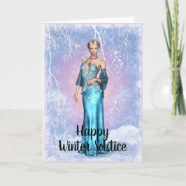 Fantasy Snowflake Woman Winter Solstice Card Kort
