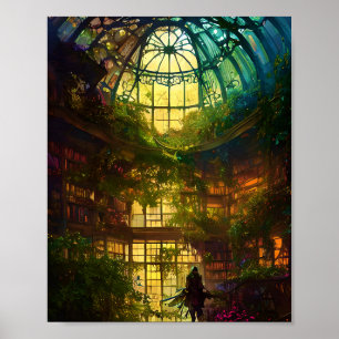 Fantasy solarium bibliotek poster