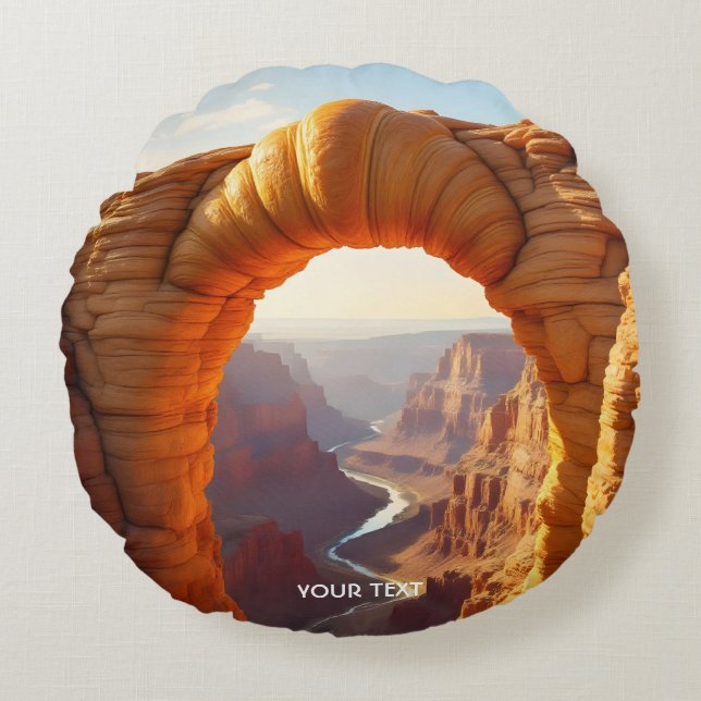 Fantasy Söt Croissant Båge Kanjon Rund Kudde (Framsidan)