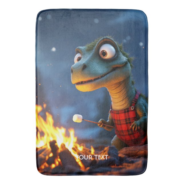Fantasy Söt Dino Läggereld Måne Badrumsmatta (Framsidan (Vertikal))