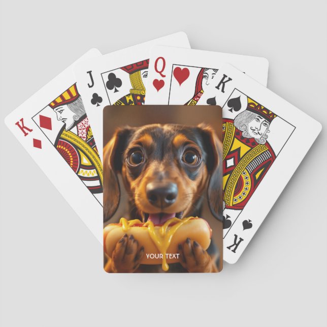Fantasy Söt Hund Korv Casinokort (Baksidan)