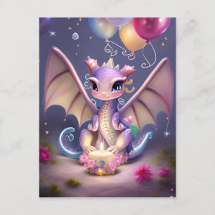 Fantasy Söt Kawaii bebisdrake Vykort