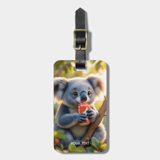 Fantasy Söt Koala Dricker Träd Bagagebricka (Vertikal Framsida)