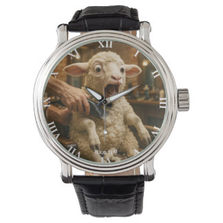 Fantasy Söt Lamm Rädd Rakning Armbandsur