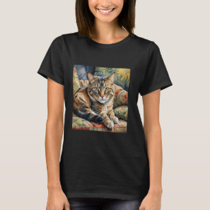 Fantasy Söt Lat Katt Soffa T Shirt