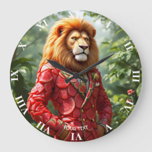 Fantasy Söt Lejon Vattenmelon Kostym Stor Klocka