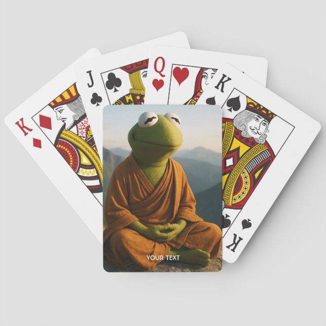 Fantasy Söt Munk Groda Berg Casinokort (Baksidan)