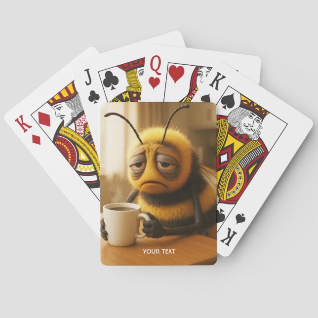 Fantasy Söt Mycket Trött Bina Casinokort (Baksidan)