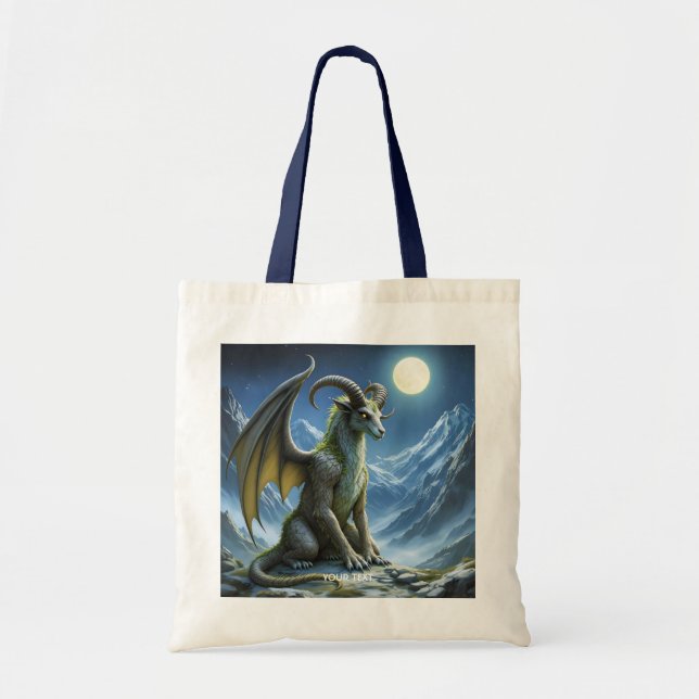 Fantasy Söt Myttisk Vädur Drakon Tygkasse (Framsidan)