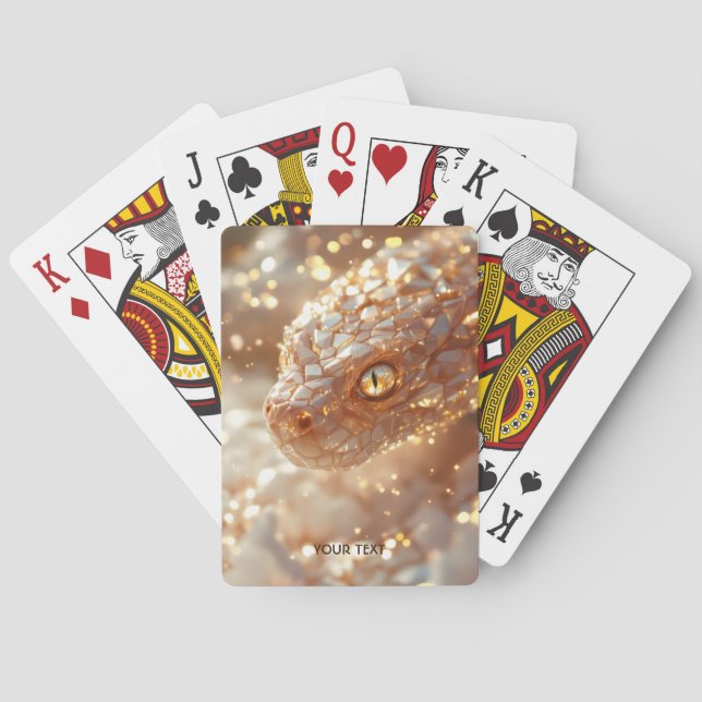 Fantasy Söt Pastell Rosa Orm Casinokort (Baksidan)