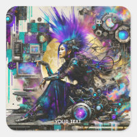Fantasy Söt Punk Cyber Tjej