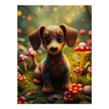 Fantasy söt Puppy Art