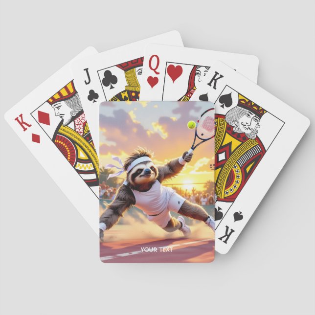 Fantasy Söt Sengångare Spelar Tennis  Casinokort (Baksidan)