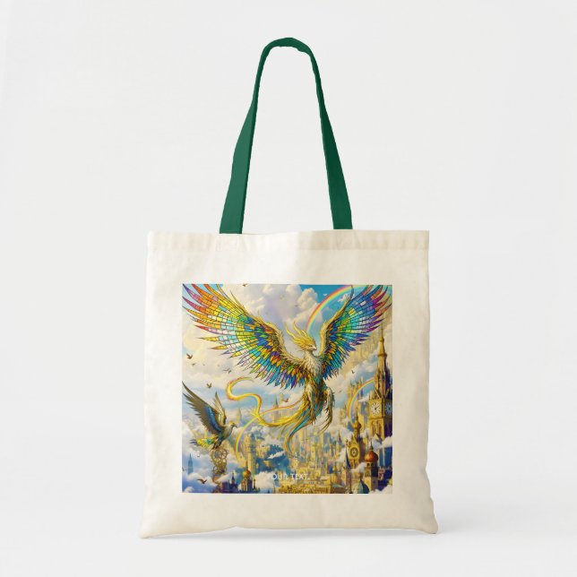 Fantasy Söt Steampunk Griffin Stad Tygkasse (Framsidan)