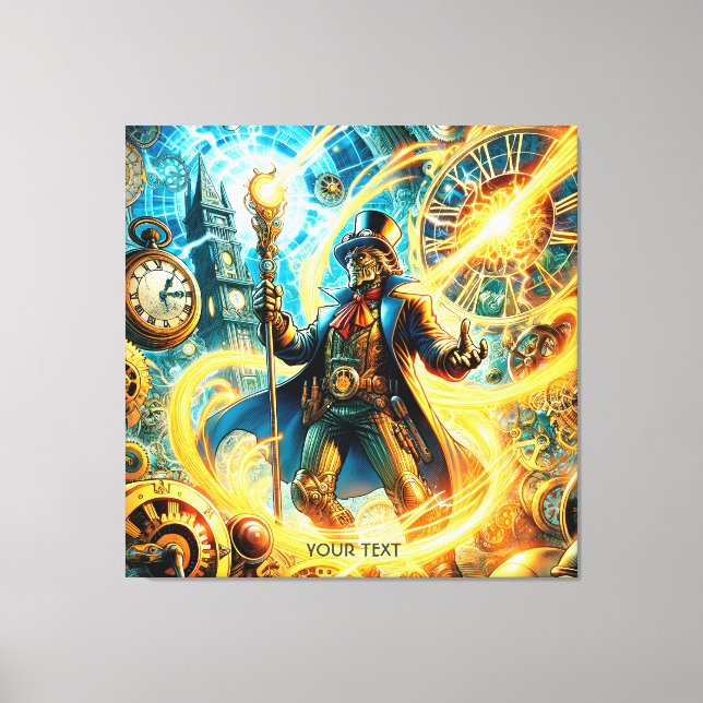Fantasy Söt Steampunk Tid Tiover Canvastryck (Framsida)
