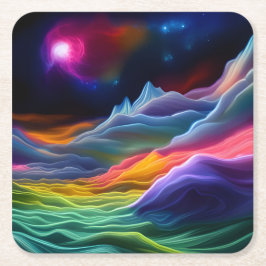 Fantasy Space Escape Underlägg Papper Kvadrat