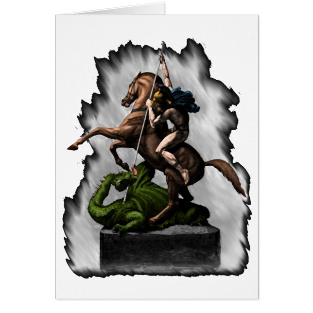 Fantasy St. George Dragon England Mythology Hälsningskort (Framsidan)