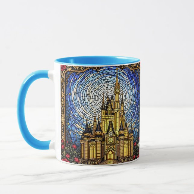 Fantasy Stached Glass Castle Mugg (Vänster)