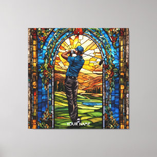 Fantasy Stached Glass Golf Canvastryck