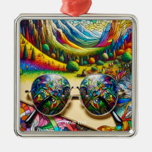 Fantasy Stached Glass Sunglass Julgransprydnad Metall