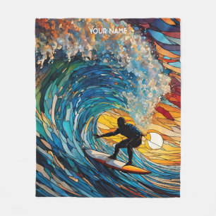 Fantasy Stached Glass Surfer Fleecefilt