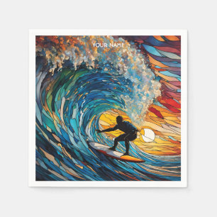 Fantasy Stached Glass Surfer Pappersservett