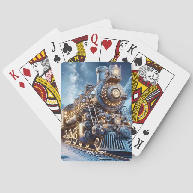 Fantasy Steam Tåg Winter Casinokort (Baksidan)