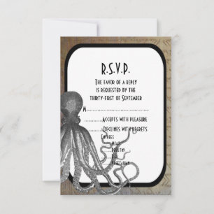 Fantasy steampunk modern bröllop R.S.V.P OSA Kort