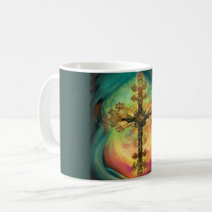 Fantasy Steampunk Ornate Kor i Aqua Kaffemugg