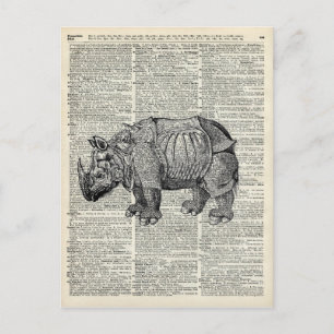 Fantasy steampunk Rhinoceros Vykort