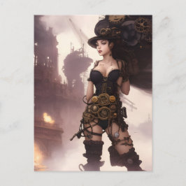Fantasy Steampunk Woman Vykort