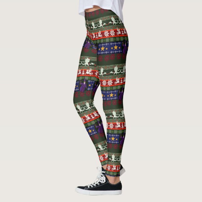 Fantasy Stil Ugly Sweater Mönster Leggings (Vänster)