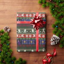 Fantasy Stil Ugly Sweater Mönster Wrapping Papper