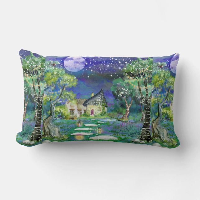 Fantasy Storybook Fairyland liggande bild Lumbarkudde (Framsida)