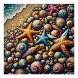 Fantasy strand Glansig Affisch Perfect Poster