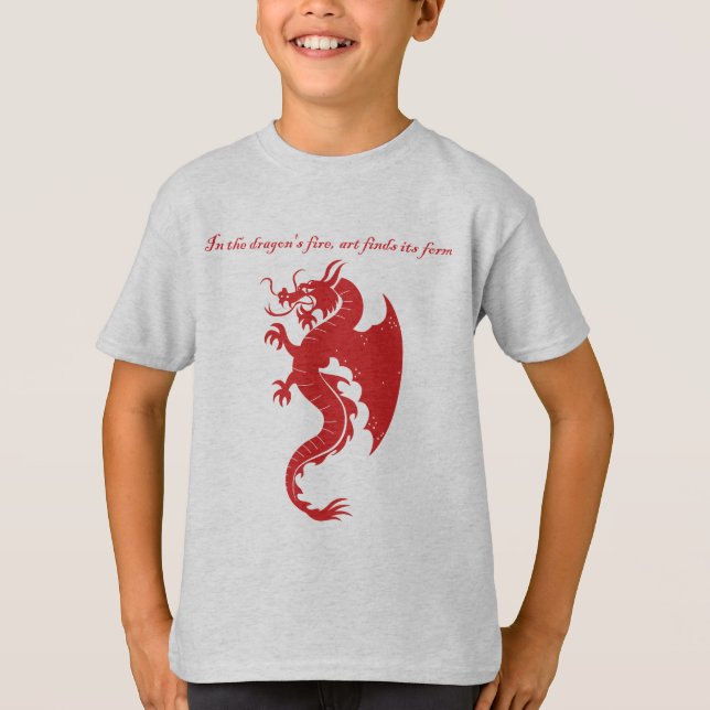 Fantasy Stroke Dragon Art Handelandise T Shirt (Framsida)