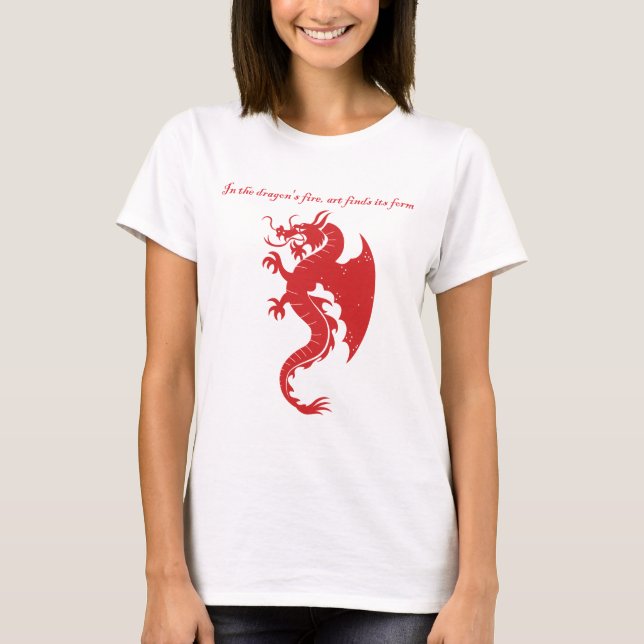 Fantasy Stroke Dragon Art Handelandise T Shirt (Framsida)