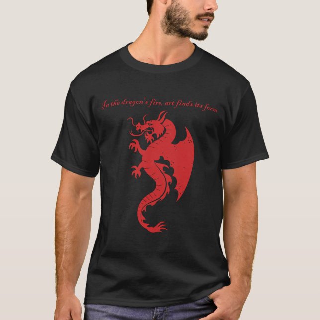 Fantasy Stroke Dragon Art Handelandise T Shirt (Framsida)