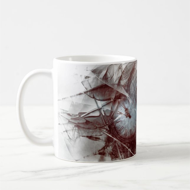 Fantasy surreal öga-klockklocka kaffemugg (Vänster)