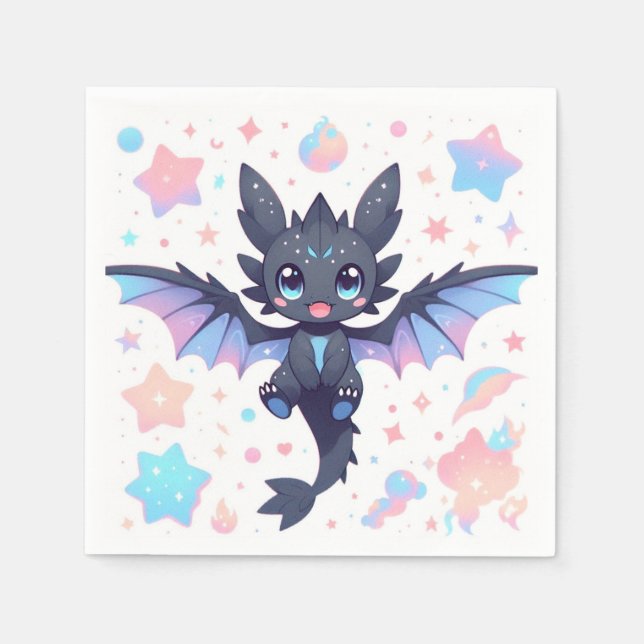 Fantasy Sweet Dragon Baby Shower Pappersservett (Framsidan)
