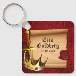 Fantasy Sword Krona Medieval Knight Pub Mitzvah Nyckelring