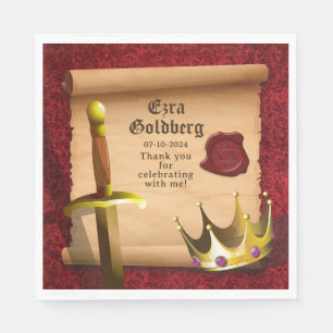 Fantasy Sword Krona Medieval Knight Pub Mitzvah Pappersservett