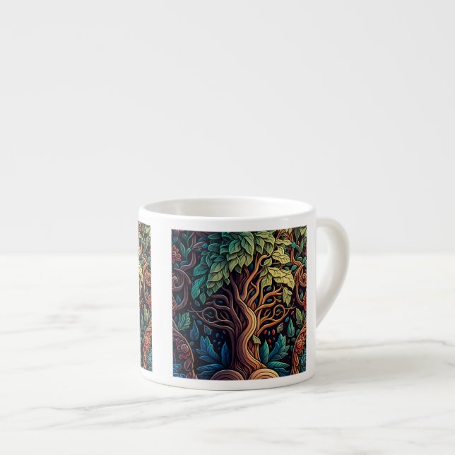 Fantasy Tapet Mönster Espresso Mugg Espressomugg (Framsida höger)