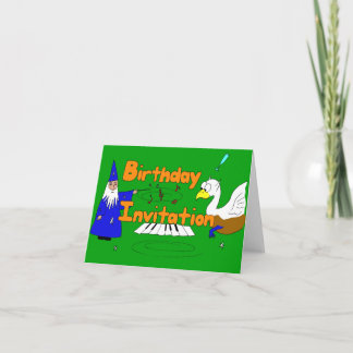 Fantasy Tecknad Birthday-inbjudan med guide Inbjudan