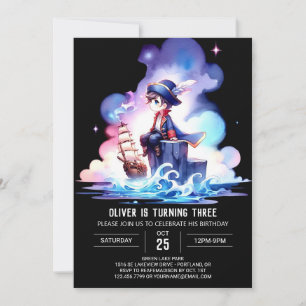 Fantasy Template Pirat Birthday Inbjudningar